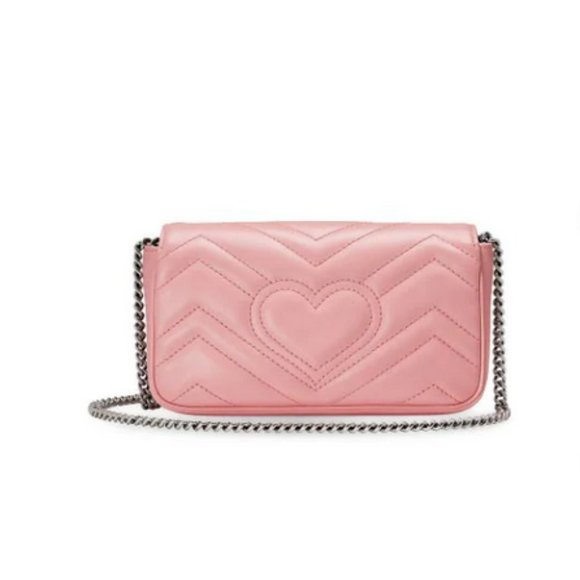 SOLD❗️GUCCI GG Marmont Matelassé Leather Super Mini Bag, Pink - Picture 2 of 16